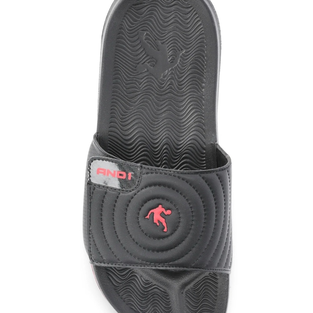 AND1 Men's Black and Pink Slide Sandals size 7